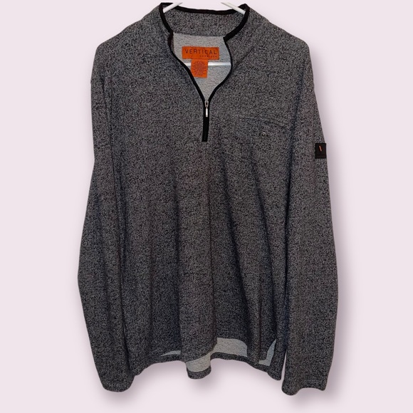Vertical Comstock Grey Quarter Zip Pullover Sweater Mens Size XL - Picture 1 of 6